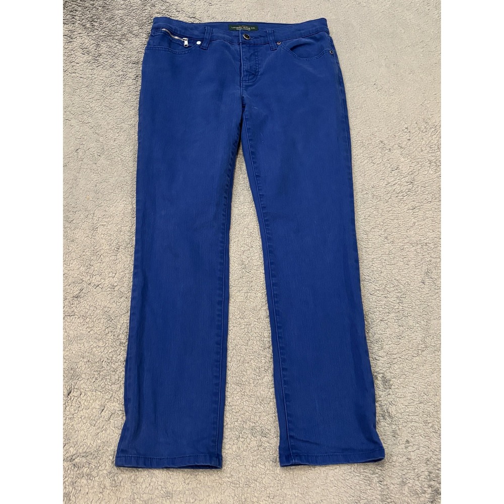 Lauren Ralph Lauren Modern Straight Ankle Jeans Royal Blue Size 6 Womens Pants